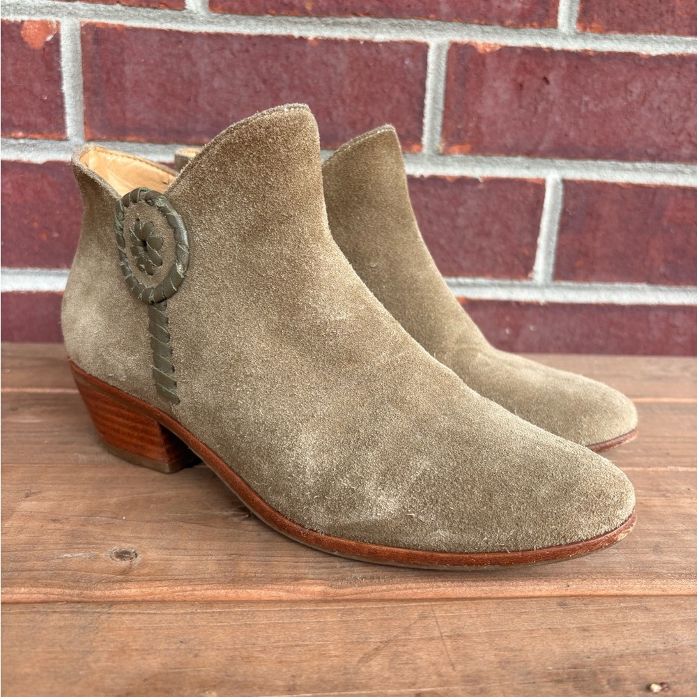 Jack Rogers Olive Suede Ankle Booties